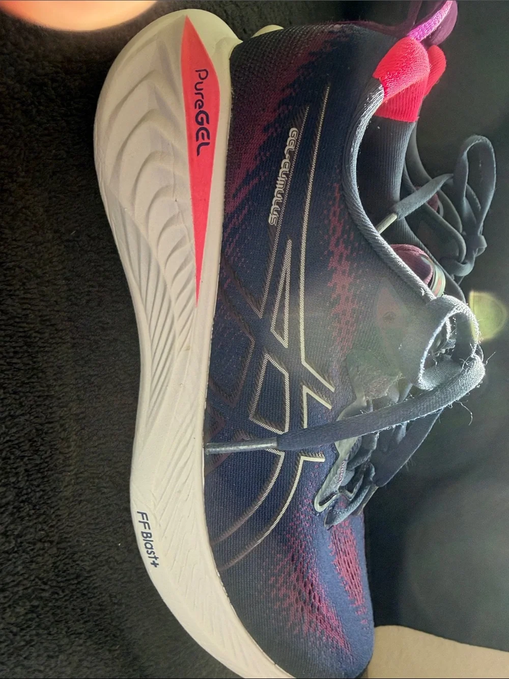 ASICS Women's Navy and Pink Running Shoes